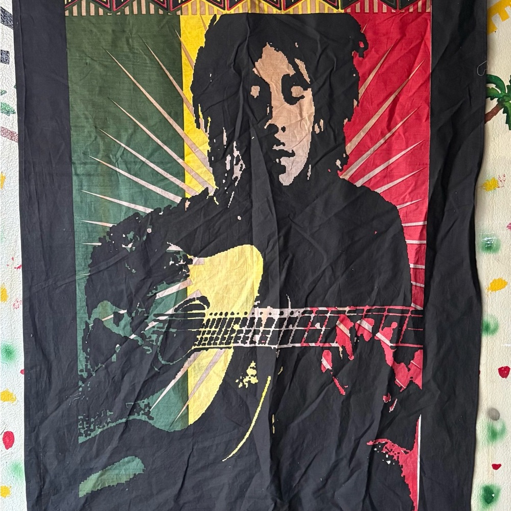 Black and Red Musician Wall Tapestry